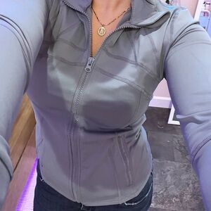 Women's Gray Fitted Athletic Jacket